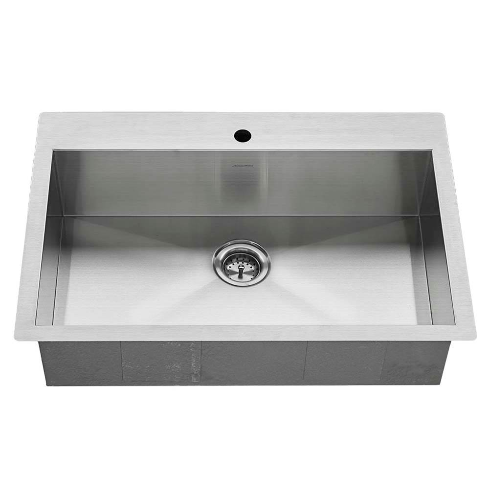 American Standard Edgewater® 33 x 22-Inch Stainless Steel 1-Hole Dual Mount Single Bowl Kitchen Sink
