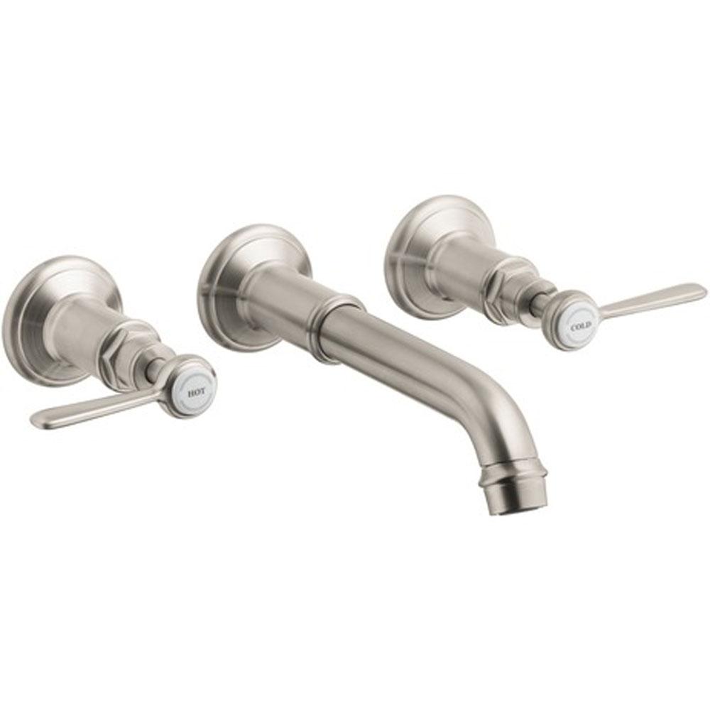Axor Montreux Wall-Mounted Widespread Faucet Trim with Lever Handles, 1.2 GPM in Brushed Nickel