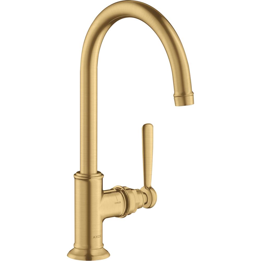 Axor Montreux Single-Hole Faucet 210, 1.2 GPM in Brushed Gold Optic