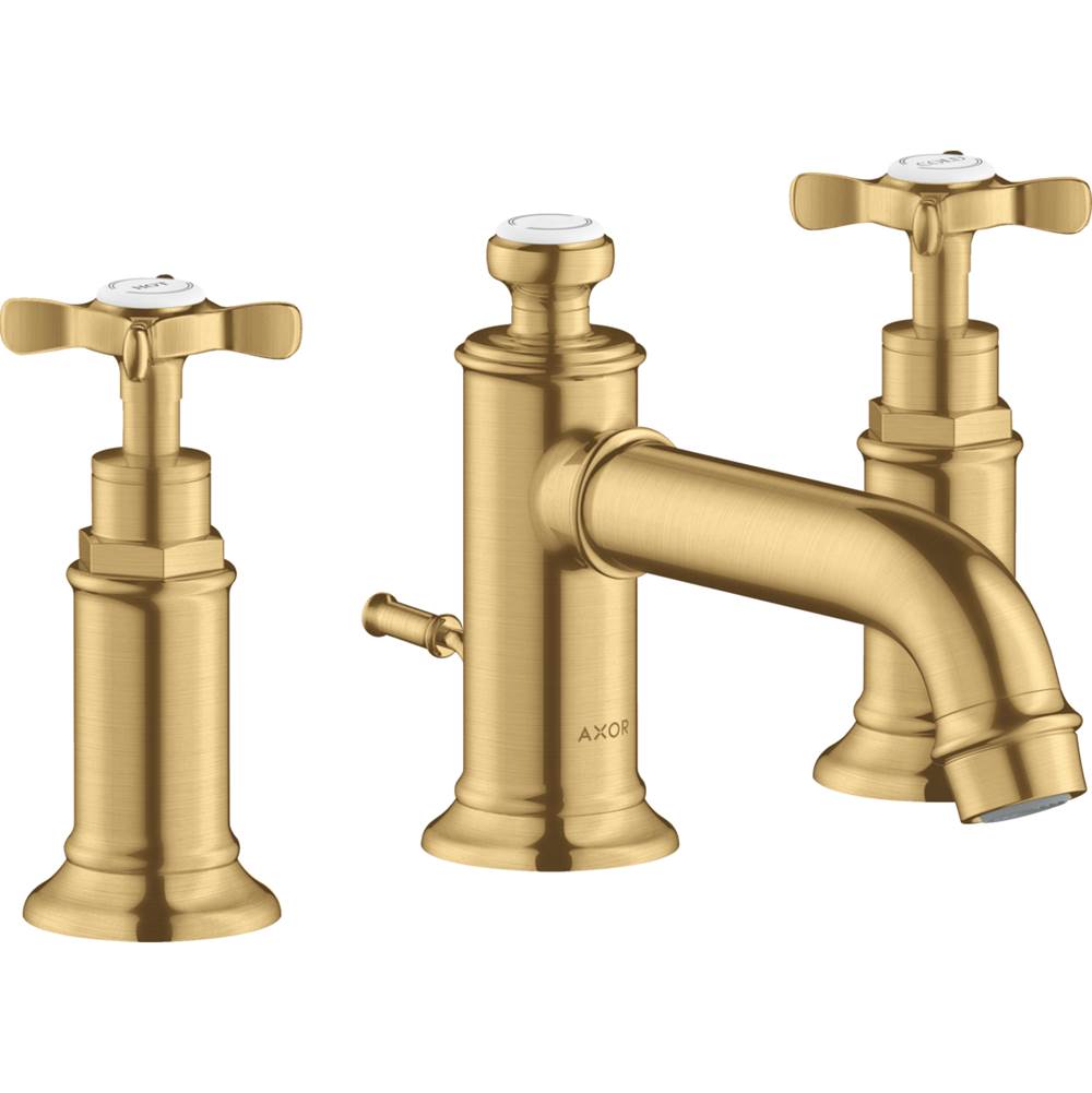 Axor Montreux Widespread Faucet 30 with Cross Handles and Pop-Up Drain, 1.2 GPM in Brushed Gold Optic