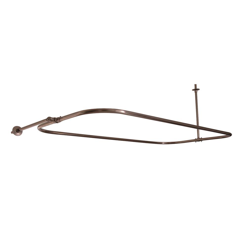 Barclay Rectangular Shower Rod, w/Side Sprt, 48 x 24'', Brush Nickel