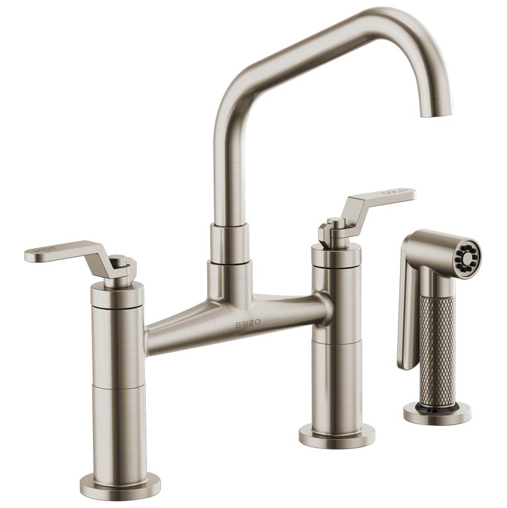 Brizo Litze® Bridge Faucet with Angled Spout and Industrial Handle