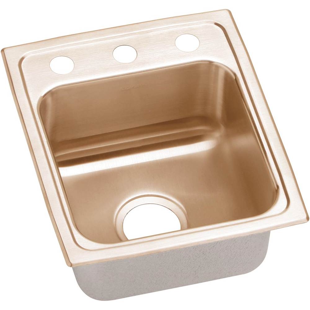 Elkay CuVerro Antimicrobial Copper 13'' x 16'' x 7-5/8'', Single Bowl Drop-in Sink