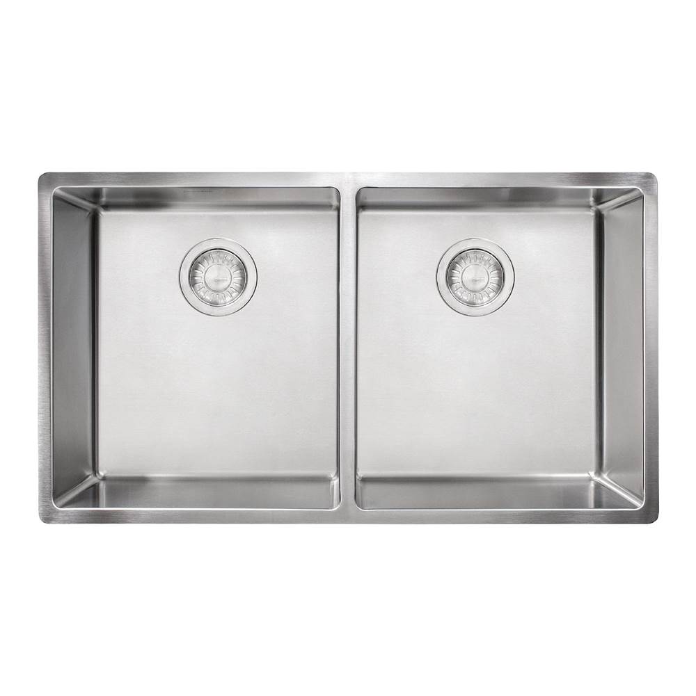 Franke Cube 31.5-in. x 17.7-in. 18 Gauge Stainless Steel Undermount Double Bowl Kitchen Sink - CUX120