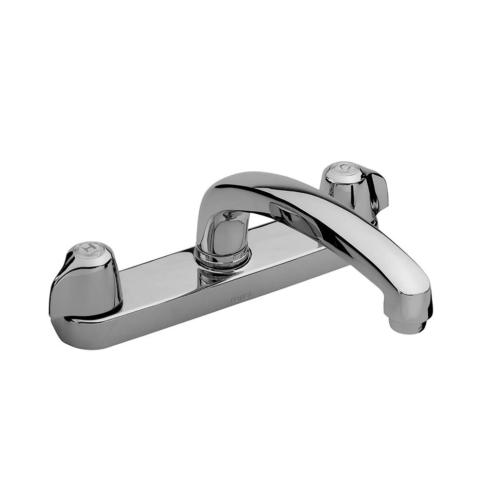 Gerber Plumbing Gerber Classics 2H Kitchen Faucet Deck Plate Mounted w/ Metal Handles & Tubular Spout 1.75gpm Chrome