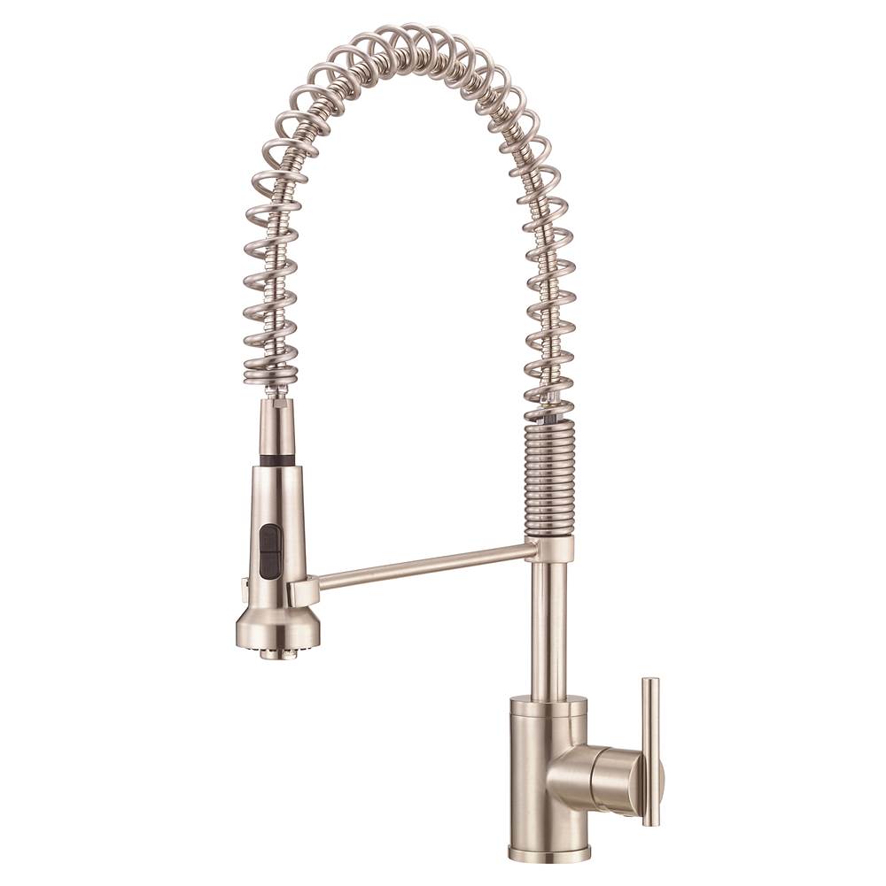 Gerber Plumbing Parma 1H Pre-Rinse Spring Spout Kitchen Faucet 1.75gpm Stainless Steel