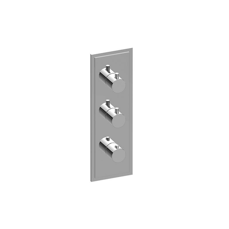 Graff M-Series Transitional Square 3-Hole Trim Plate with Round Handles (Vertical Orientation)