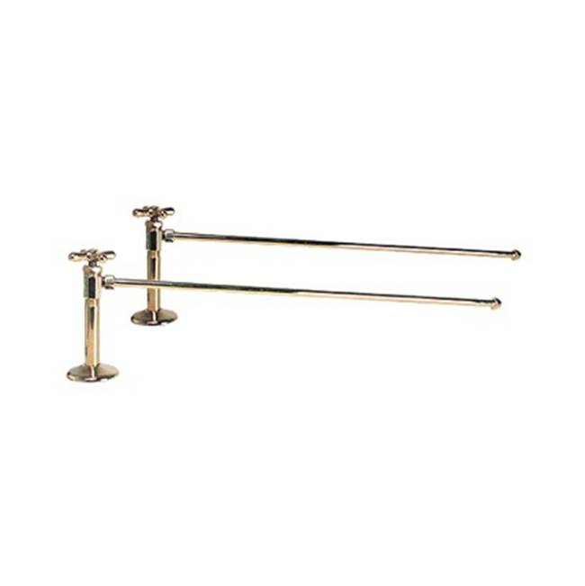 Herbeau Lavatory Supply Kit with Cross Handles in Antique Lacq. Copper