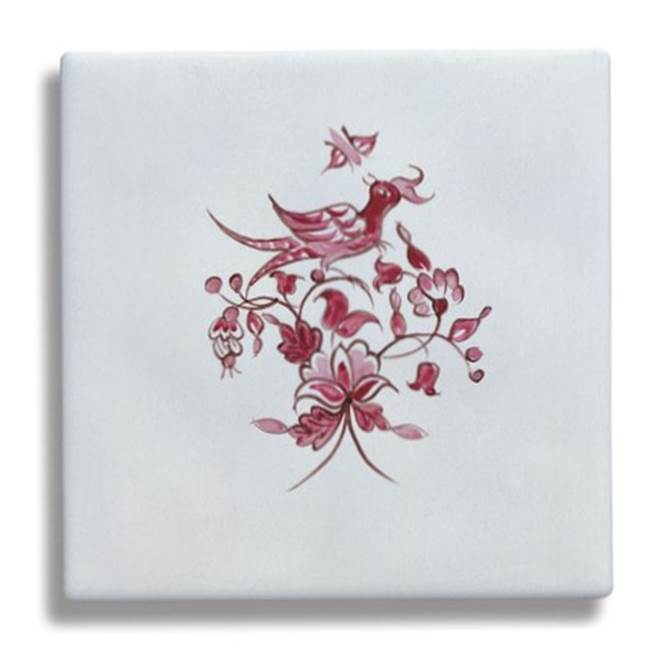 Herbeau ''Duchesse'' Large Central Pattern Tile in Moustier Rose