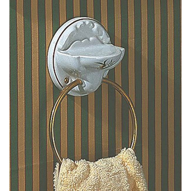 Herbeau Towel Ring / Soap Dish in Romantique, Weathered Brass