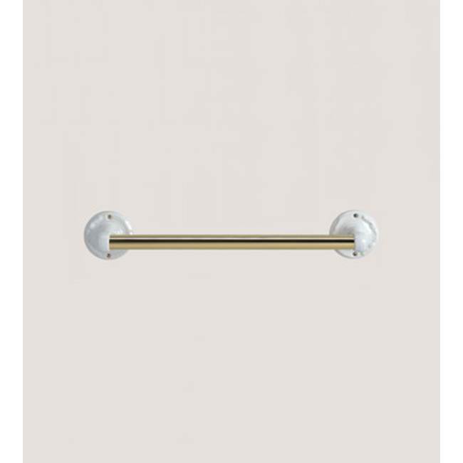 Herbeau ''Charleston'' 18'' Towel Bar in Moustier Polychrome, Old Silver