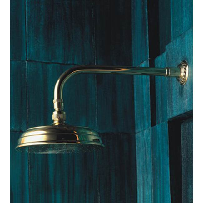 Herbeau ''Pompadour'' Showerhead, Arm and Flange in Lacquered Polished Copper