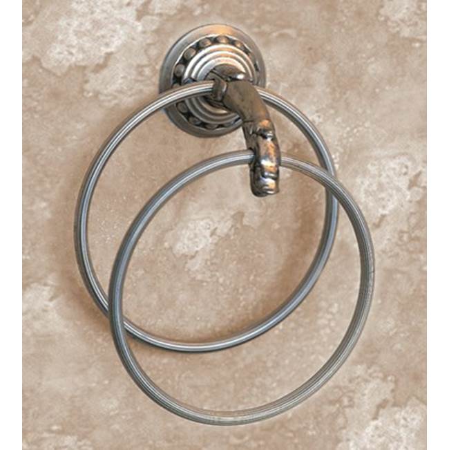 Herbeau ''Pompadour'' Double Towel Ring in Polished Brass