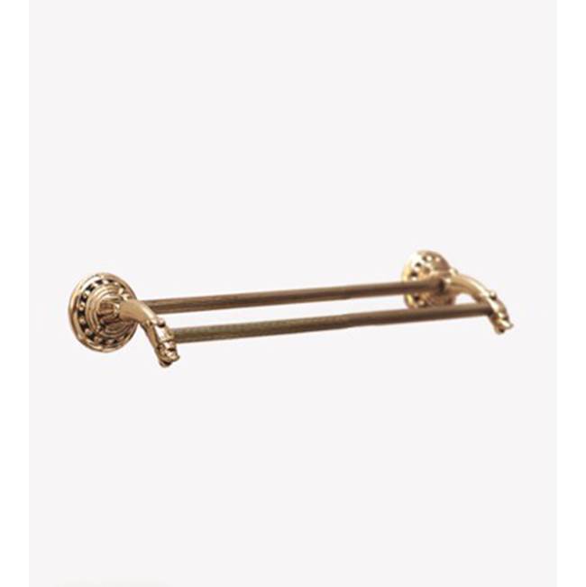 Herbeau ''Pompadour'' 18-inch Double Towel Bar in Old Silver