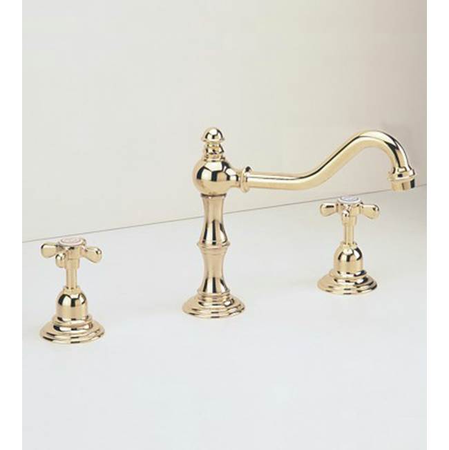 Herbeau ''Royale'' Three-Hole Kitchen Mixer in Antique Lacquered Brass