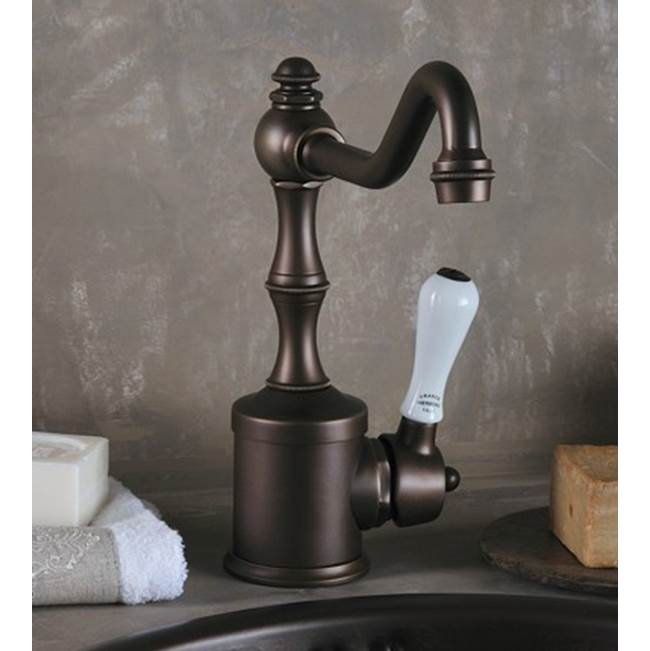 Herbeau ''Royale'' Single Lever Kitchen Mixer With Ceramic Cartridge in Wooden Handle, Weathered Brass