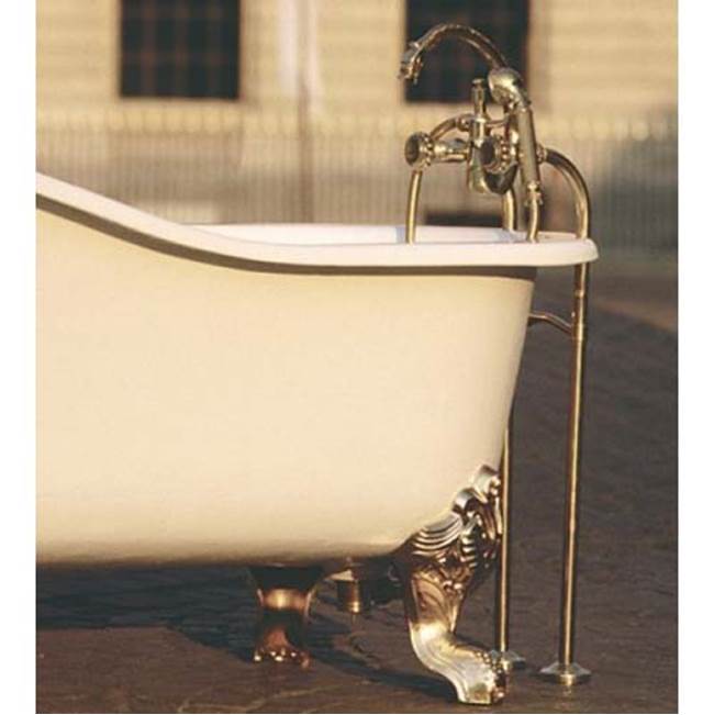 Herbeau ''Pompadour'' Free-Standing Adduction Pipes With Universal Bracket 1 1/4'' in Antique Lacquered Copper