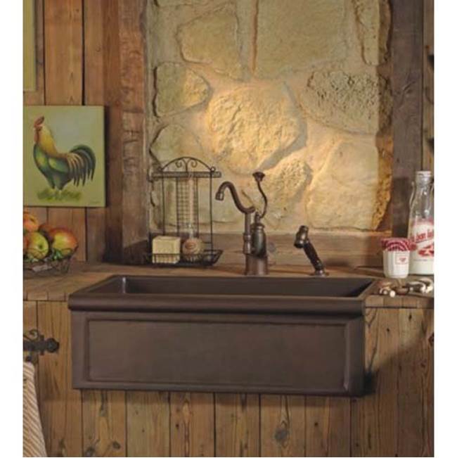 Herbeau ''Vienne'' Copper Farmhouse Sink in French Weathered Copper