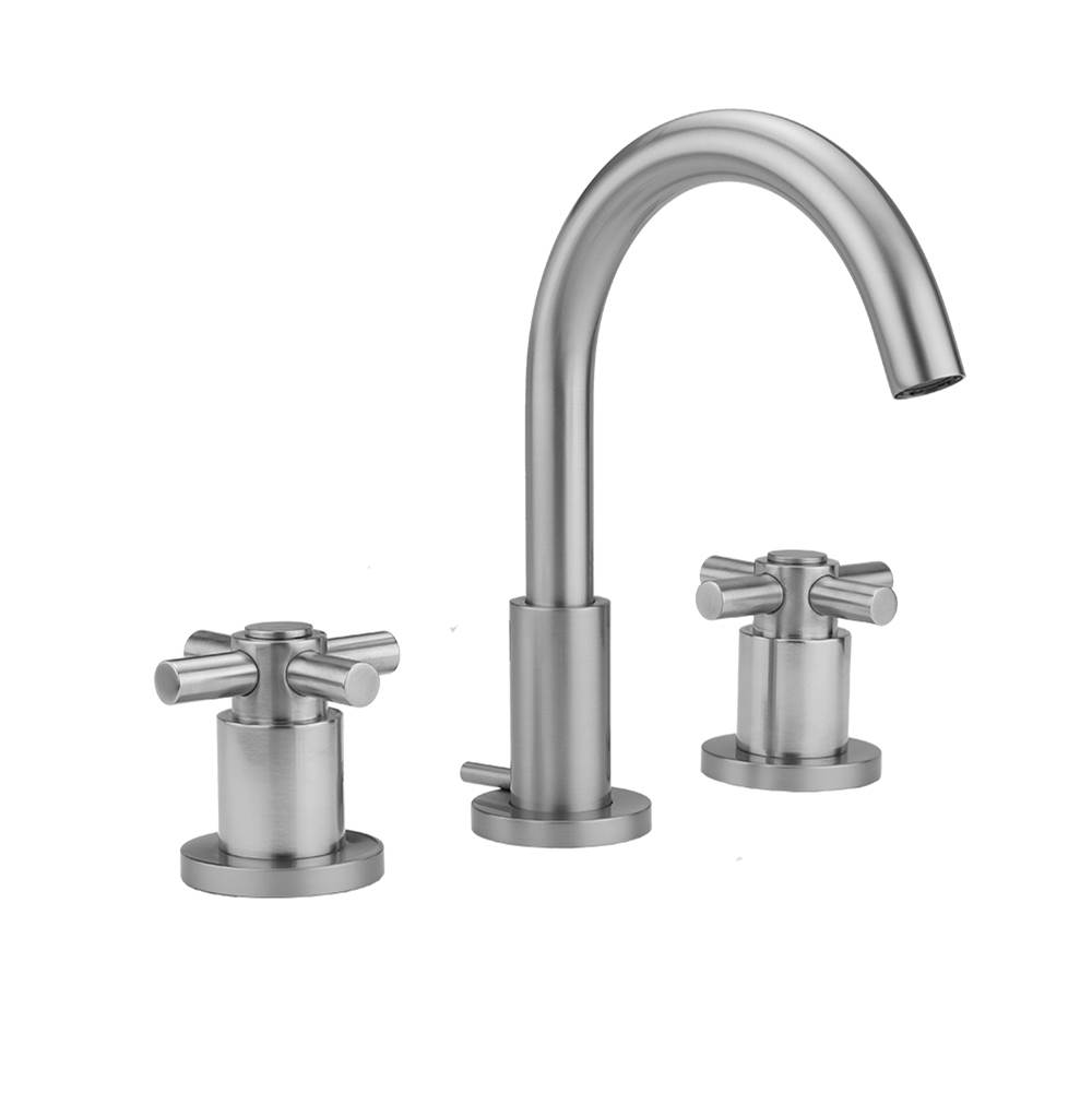 Jaclo Uptown Contempo Faucet with Round Escutcheons & Contempo High Cross Handles- 0.5 GPM