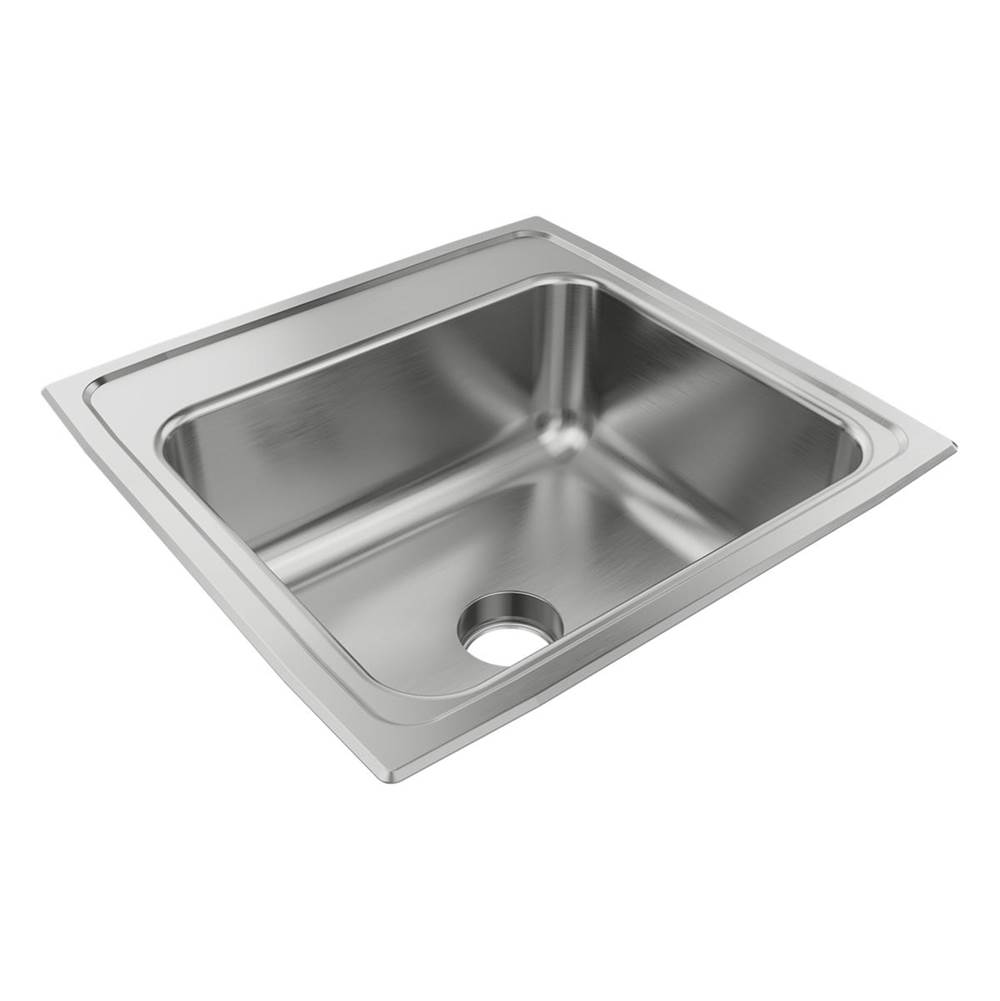 Just Manufacturing Stainless Steel 19-1/2'' x 19'' x 7-1/2'' 2-Hole Single Bowl Drop-in Sink w/Integra Drain