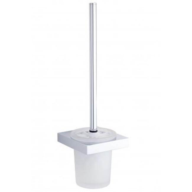 Kartners BERLIN - Wall Mounted Toilet Brush Set with Frosted Glass-Matte White