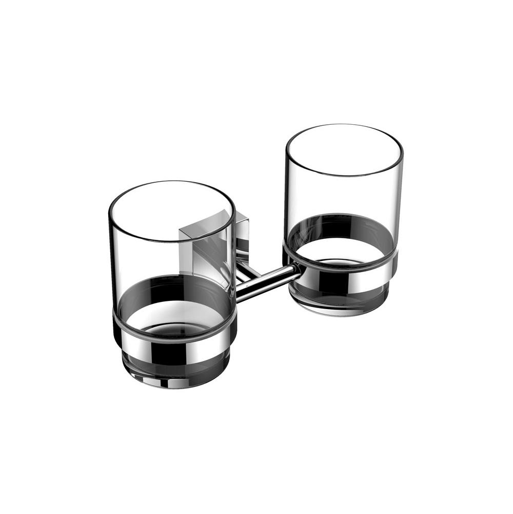 Kartners MADRID - Double Bathroom Tumbler Cup & Toothbrush Holder -Oil Rubbed Bronze