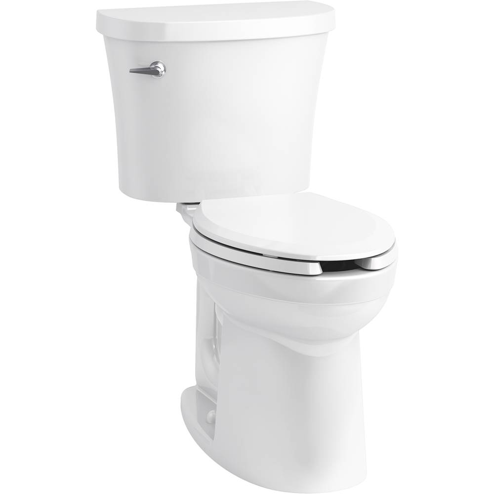 Kohler Kingston™ Comfort Height® Two-piece elongated 1.28 gpf chair height toilet with tank cover locks