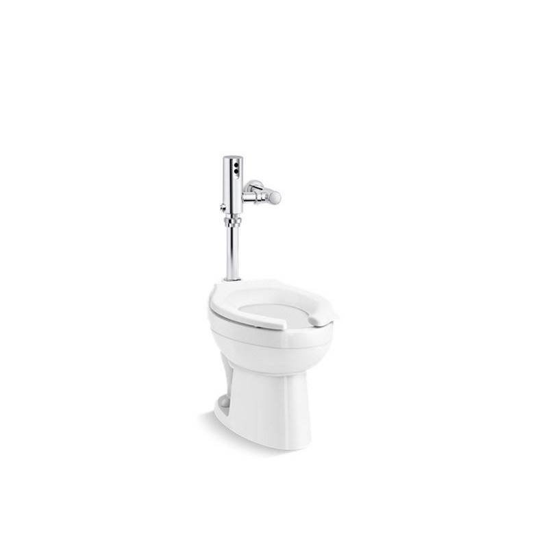 Kohler Wellcomme™ Ultra Commercial antimicrobial toilet with Mach® Tripoint® touchless 1.28 gpf HES-powered flushometer