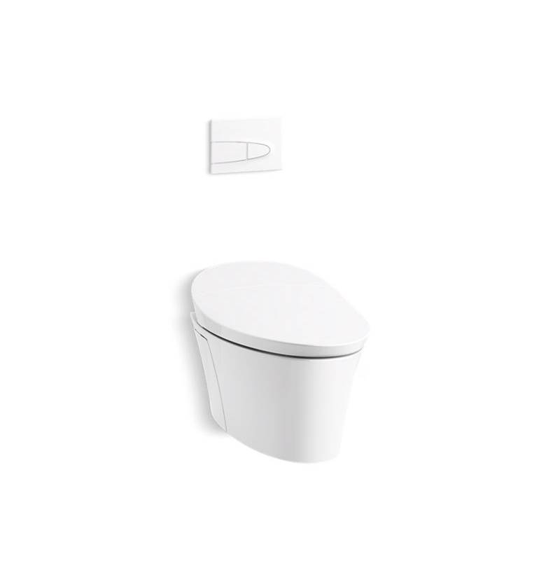 Kohler Veil® Intelligent compact elongated dual-flush wall hung toilet bowl and actuator plate