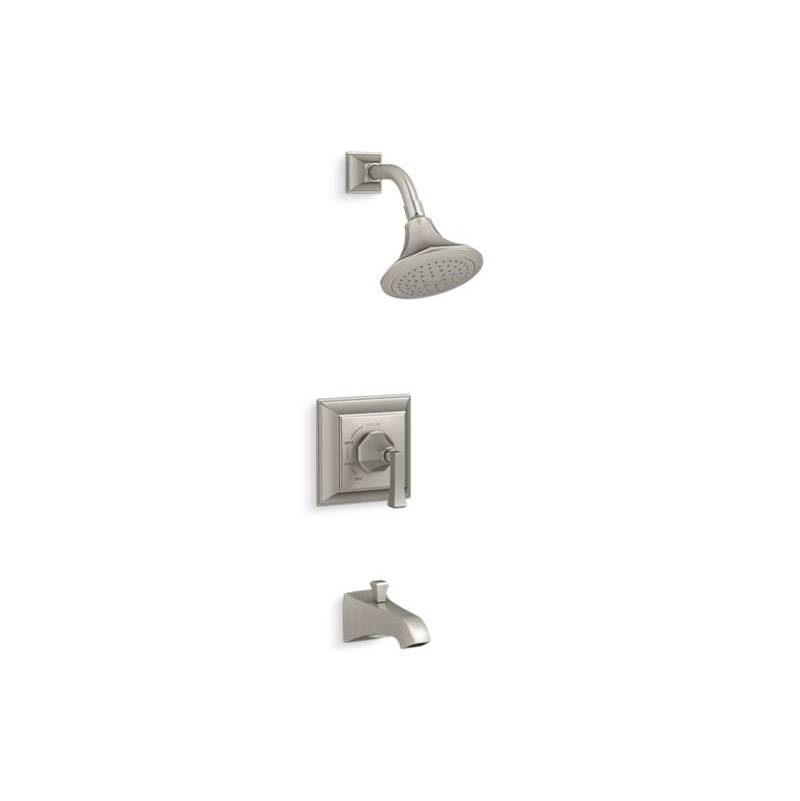 Kohler Memoirs® Stately Rite-Temp® bath and shower valve trim with Deco lever handle, spout and 2.5 gpm showerhead