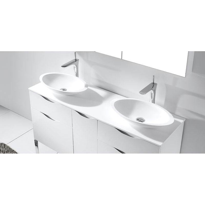 Madeli 18''W-Xstone Sidesplash, 18'' Collection Top, Solid Surface. Matte White, 17-1/2'' X 1/2'' X 3-1/2''