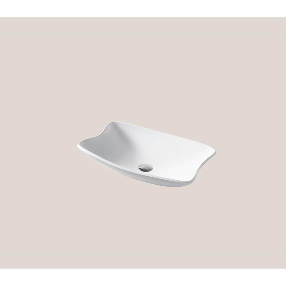 Madeli Solid Surface Vessel. Free Form, Glossy White. No Overflow, 23-1/4'' X 15'' X 5-5/16''