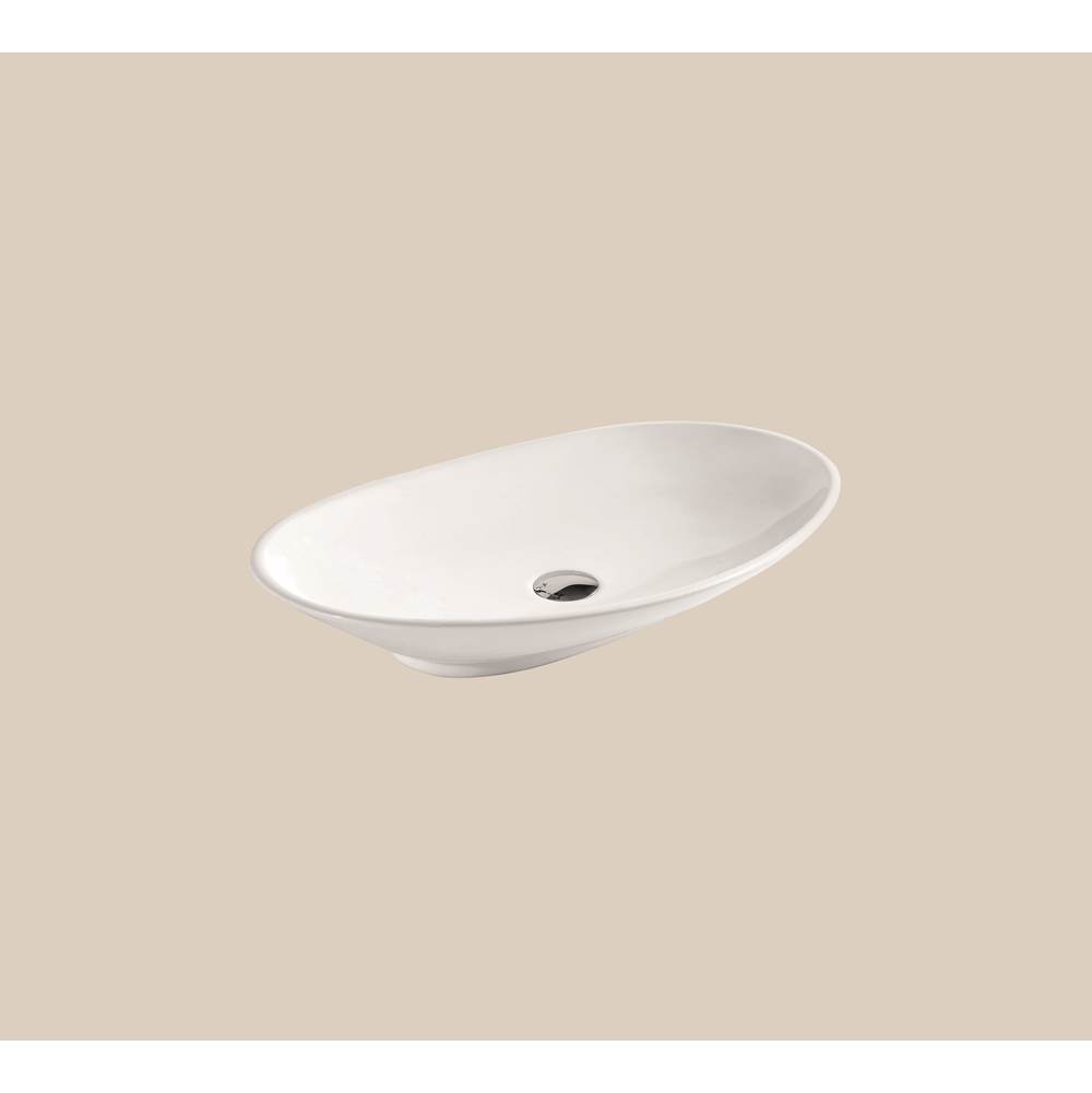 Madeli Ceramic Basin. Above Counter, Oval. White, No Overflow, 27-3/8'' X 16-1/2'' X 4-3/4''