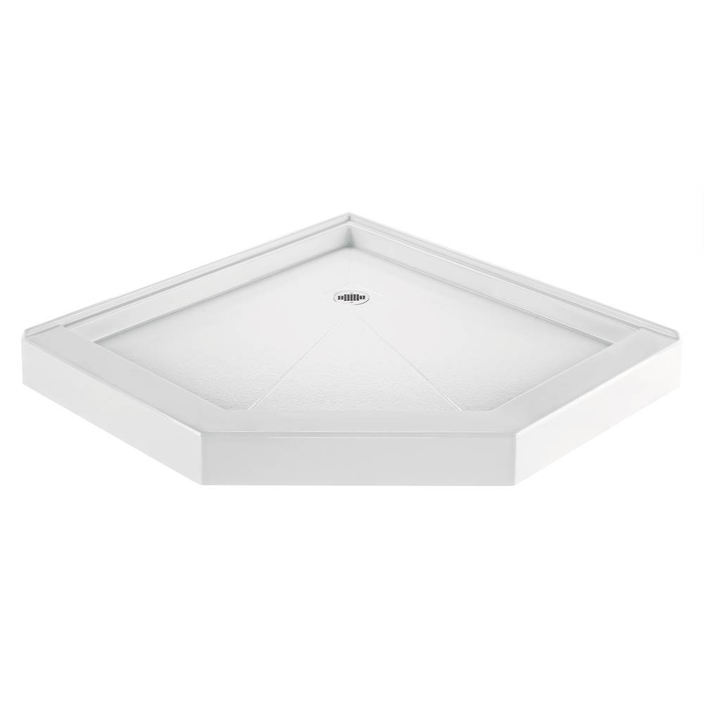 MTI Baths 3636 Acrylic Cxl Center Drain Neo Angle 2-Sided Integral Tile Flange - White