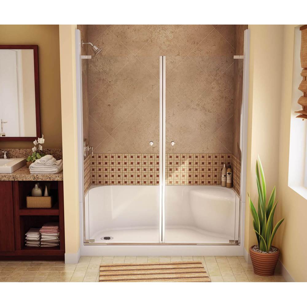 Maax SPS 3460 AcrylX Alcove Shower Base with Left-Hand Drain in White