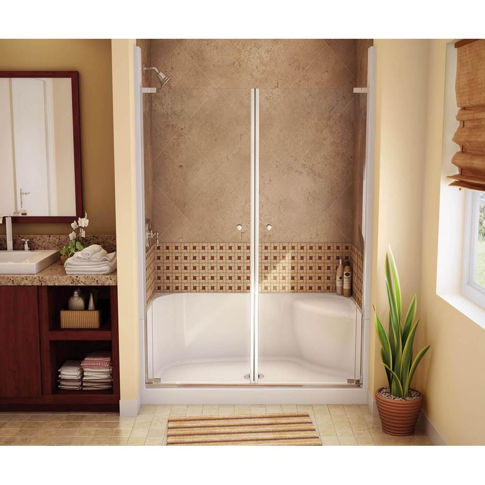 Maax SPS 3448 AcrylX Alcove Shower Base with Center Drain in White