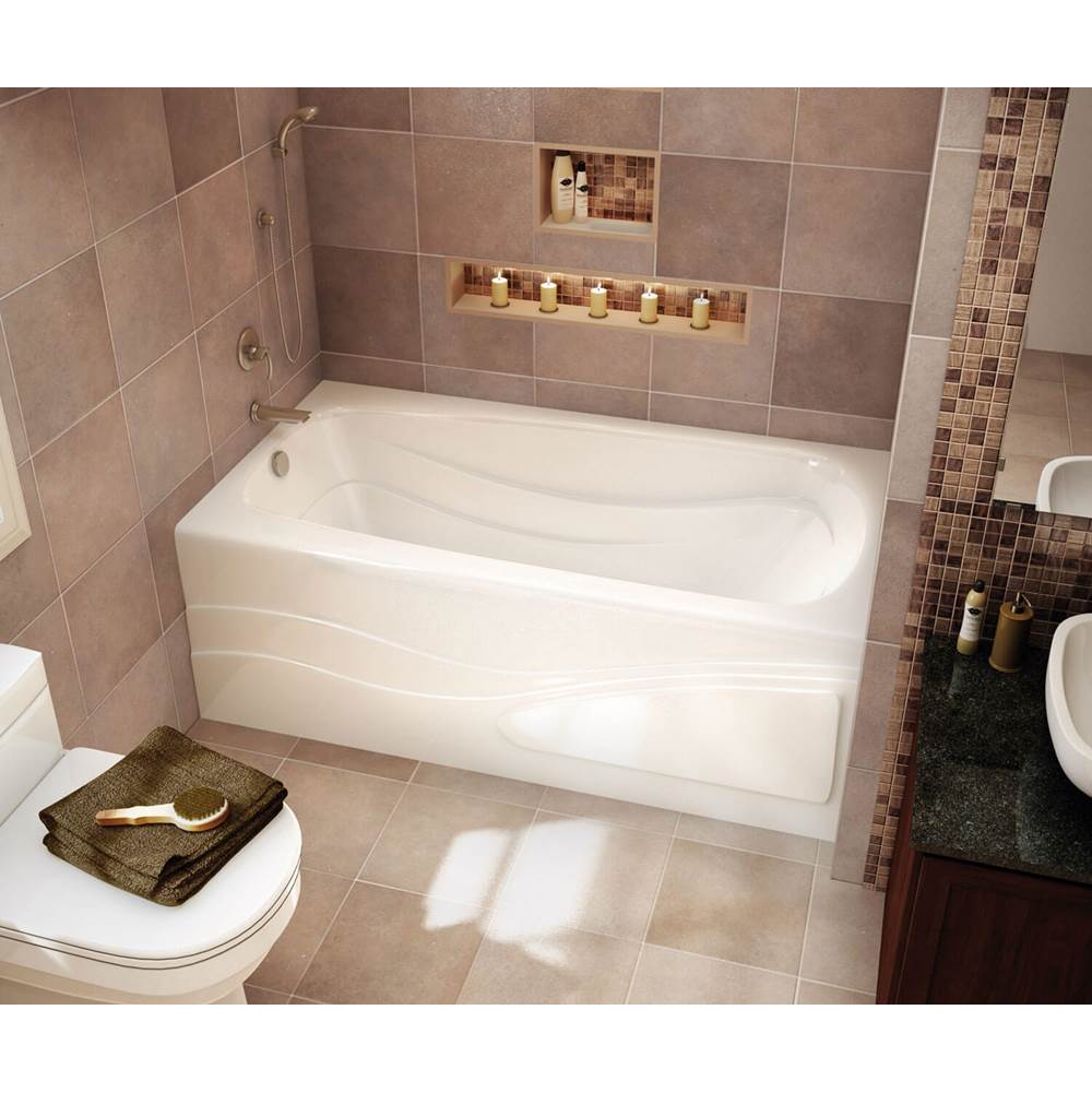 Maax Tenderness 6042 Acrylic Alcove Left-Hand Drain Combined Whirlpool & Aeroeffect Bathtub in White