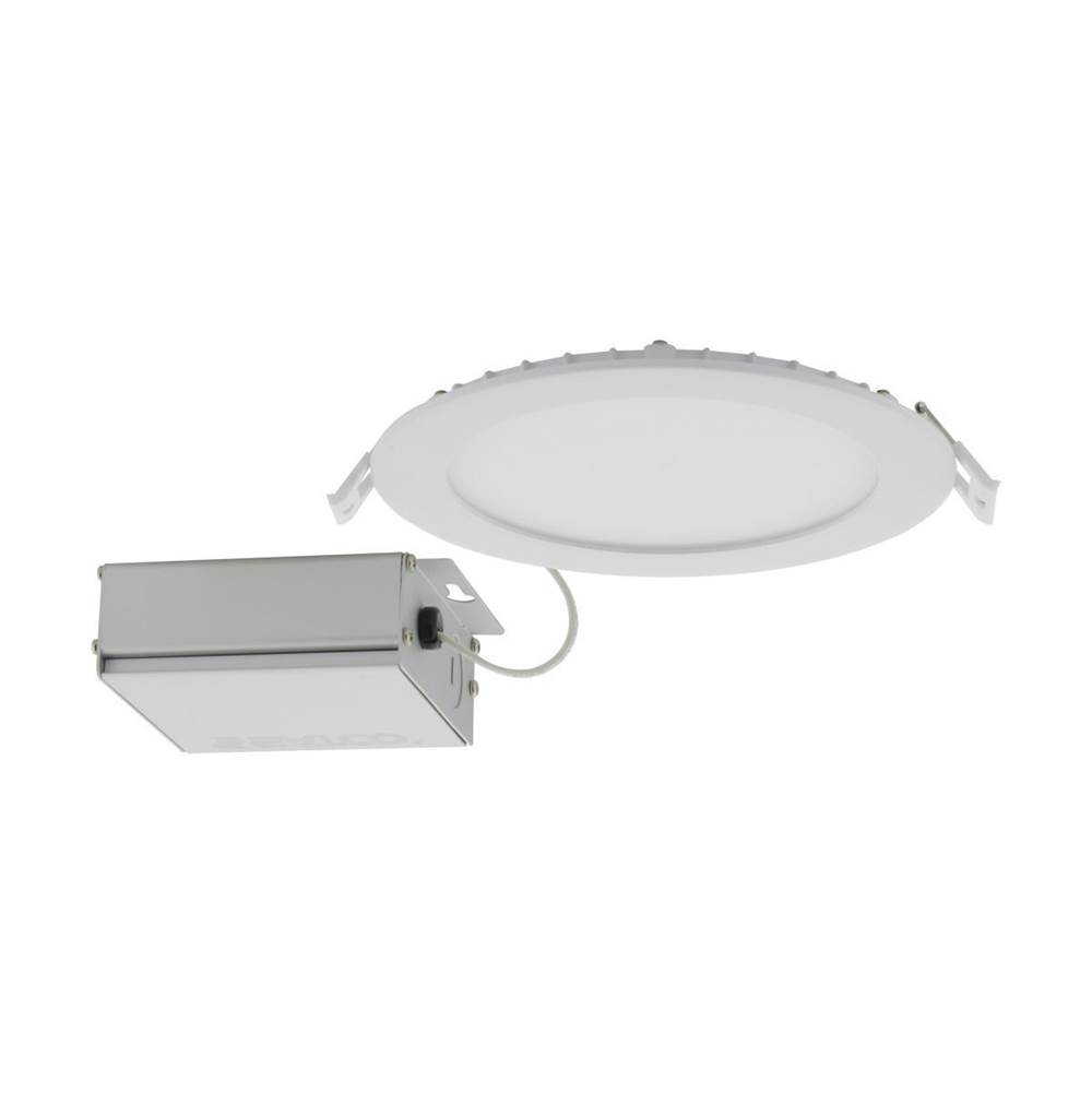 Satco 12 W LED Direct Wire Downlight, Edge-lit, 6'', CCT Selectable, 120 V, Dimmable, Round, Remote Driver