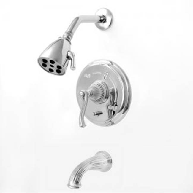 Sigma Pressure Balanced Tub & Shower Set With 9'' Plate Trim (Includes Haf And Wall Tub Spout) Devon Antique Cooper .59