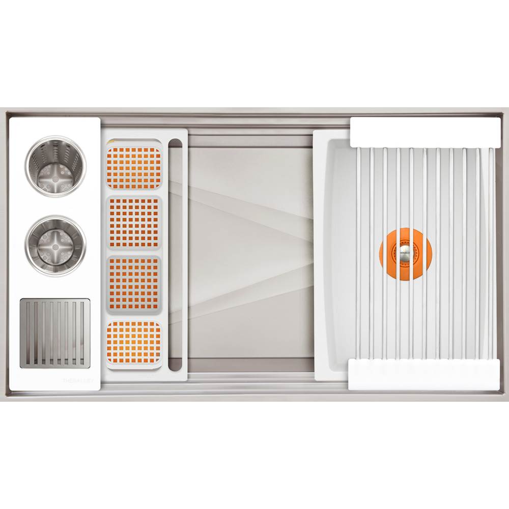 The Galley Ideal ThinTop™ WashStation™ 3S with Four Tool Wash Kit in Designer White Resin / ResinPlus