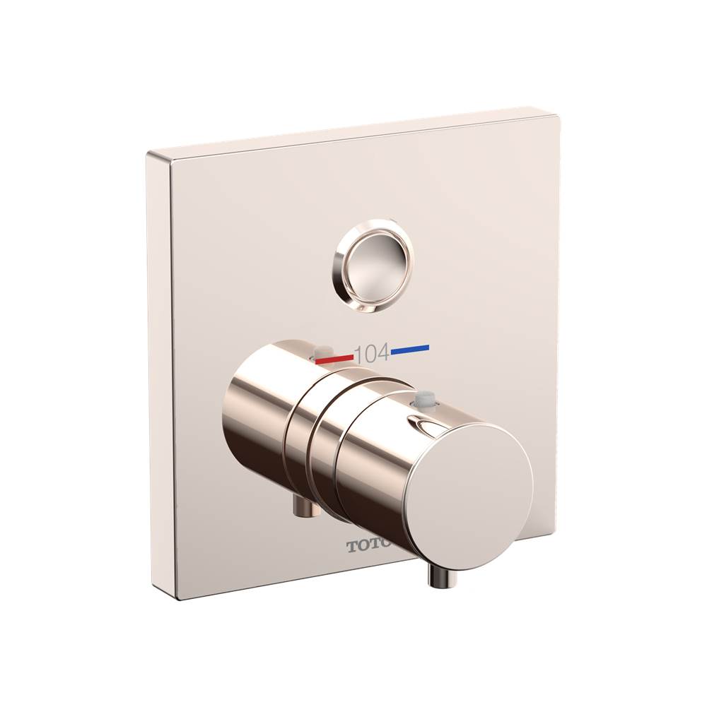 TOTO Toto® Square Thermostatic Mixing Valve With One-Function Shower Trim, Polished Nickel