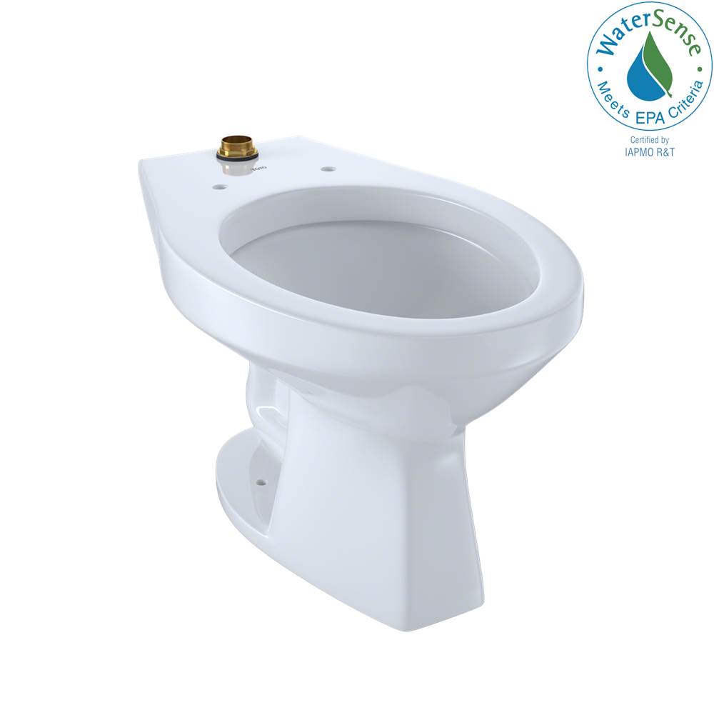 TOTO Toto® Elongated Floor-Mounted Flushometer Toilet Bowl With Top Spud And Cefiontect, Cotton White