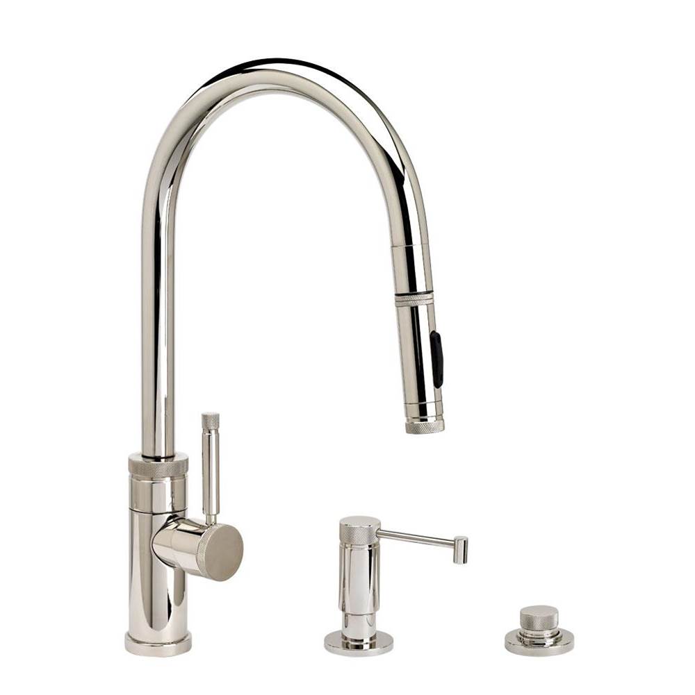 Waterstone Waterstone Industrial PLP Pulldown Faucet - Toggle Sprayer - Angled Spout - 3pc. Suite